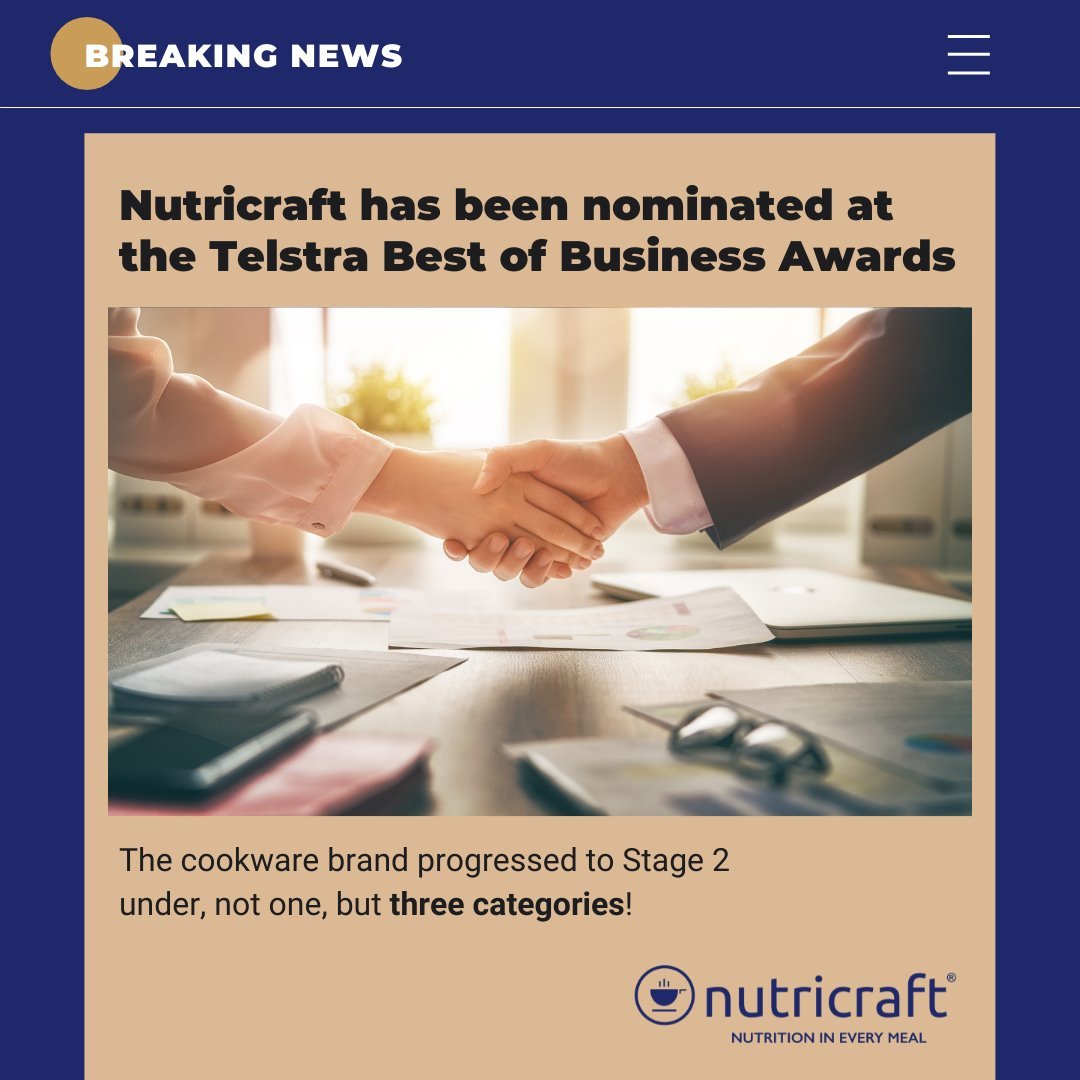 Nutricraft has been nominated at the Telstra Best of Business Awards!