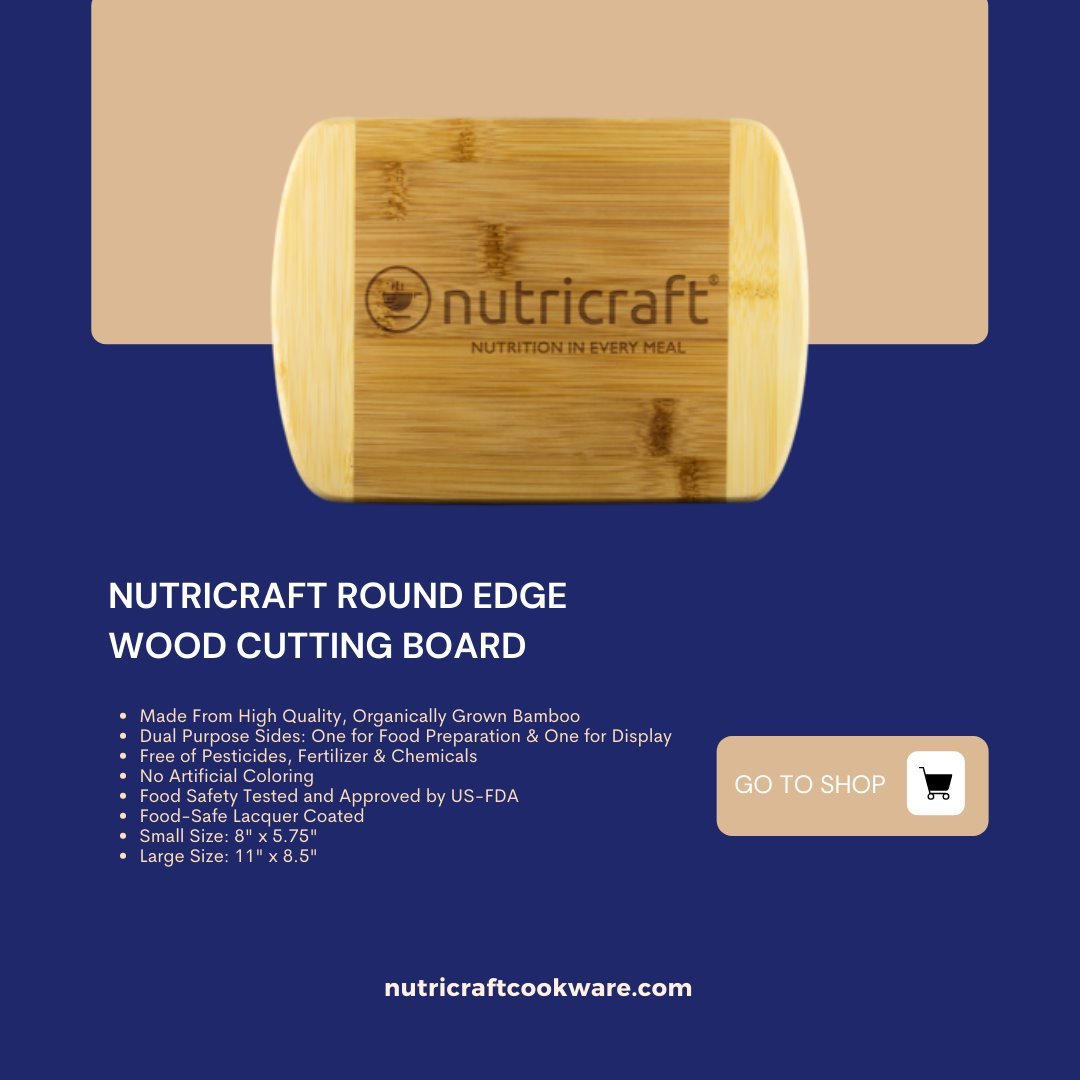 Nutricraft Round Edge Wood Cutting Board