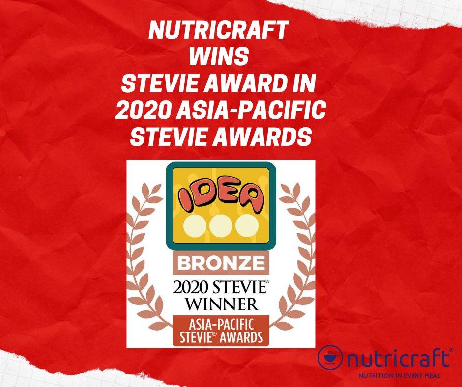 Nutricraft Wins 2020 Asia-Pacific Stevie Awards - Award for Excellence in Corporate Innovation - Consumer Product Category